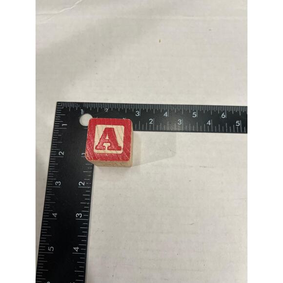 Vintage Wooden Alphabet Blocks 57-Piece ABC 123 Learning Toy 1.25in #O22o - Picture 6 of 6